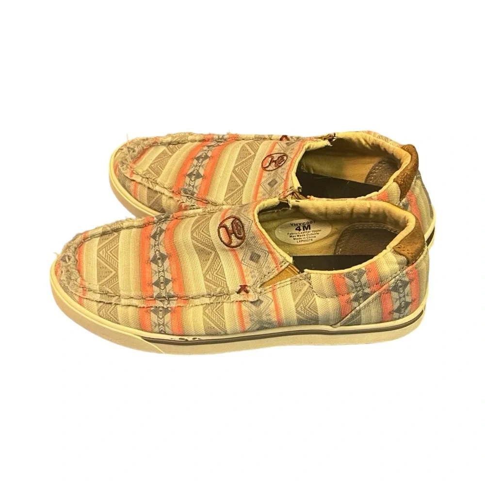 Twisted‎ X Hooey Youth Slip On Loafers Aztec Geometric Pattern Shoes YHYC007 4M
